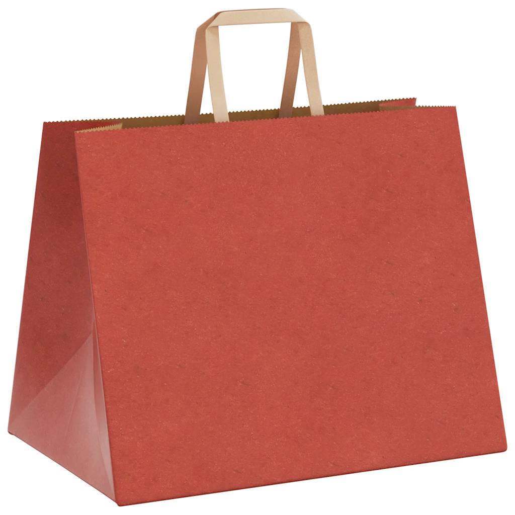 Sacchetti di Carta 50 pz con Manici Rossi 32x22x24 cm