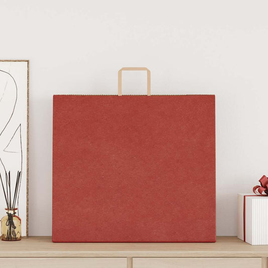 Sacchetti di Carta 50 pz con Manici Rossi 54x15x49 cm