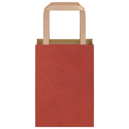 Sacchetti di Carta 250 pz con Manici Rossi 15x8x21 cm