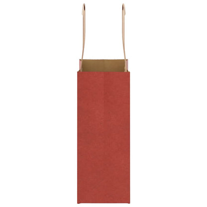 Sacchetti di Carta 250 pz con Manici Rossi 15x8x21 cm