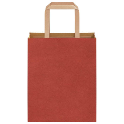 Sacchetti di Carta 250 pz con Manici Rossi 18x8x22 cm
