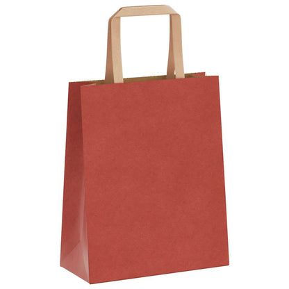 Sacchetti di Carta 250 pz con Manici Rossi 18x8x22 cm