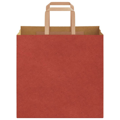 Sacchetti di Carta 250 pz con Manici Rossi 26x17x25 cm