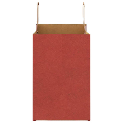 Sacchetti di Carta 250 pz con Manici Rossi 26x17x25 cm
