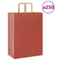 Sacchetti di Carta 250 pz con Manici Rossi 32x17x44 cm
