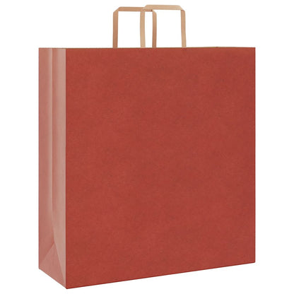 Sacchetti di Carta 250 pz con Manici Rossi 45x17x48 cm