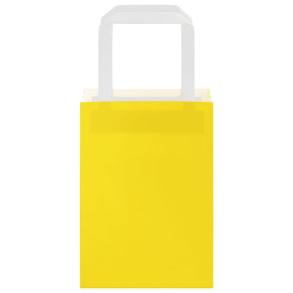 Sacchetti di Carta 50 pz con Manici Gialli 15x8x21 cm