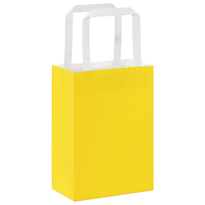 Sacchetti di Carta 50 pz con Manici Gialli 15x8x21 cm