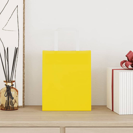 Sacchetti di Carta 50 pz con Manici Gialli 18x8x22 cm