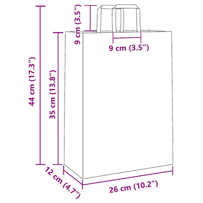 Sacchetti di Carta 50 pz con Manici Gialli 26x12x35 cm