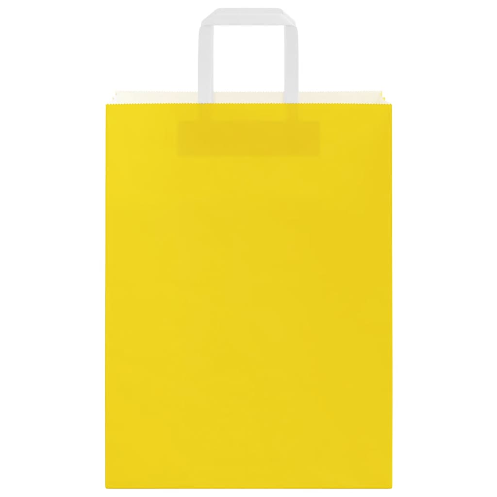 Sacchetti di Carta 50 pz con Manici Gialli 26x12x35 cm