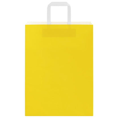Sacchetti di Carta 50 pz con Manici Gialli 26x12x35 cm