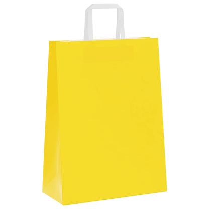 Sacchetti di Carta 50 pz con Manici Gialli 26x12x35 cm
