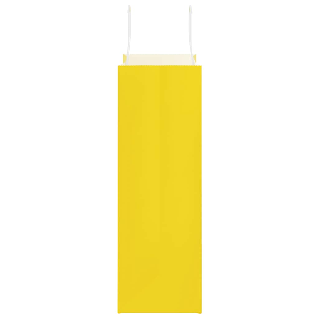 Sacchetti di Carta 50 pz con Manici Gialli 26x12x35 cm