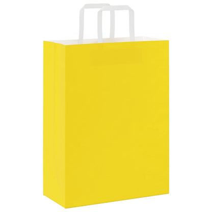 Sacchetti di Carta 50 pz con Manici Gialli 26x12x35 cm