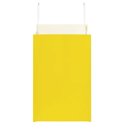 Sacchetti di Carta 50 pz con Manici Gialli 26x17x25 cm