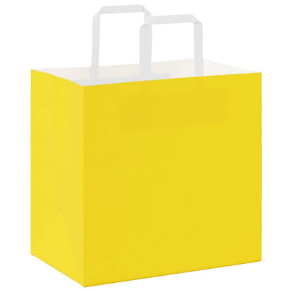 Sacchetti di Carta 50 pz con Manici Gialli 26x17x25 cm