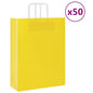 Sacchetti di Carta 50 pz con Manici Gialli 32x12x42 cm