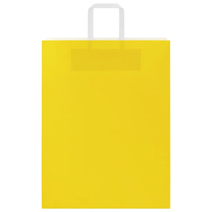 Sacchetti di Carta 50 pz con Manici Gialli 32x12x42 cm