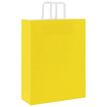Sacchetti di Carta 50 pz con Manici Gialli 32x12x42 cm