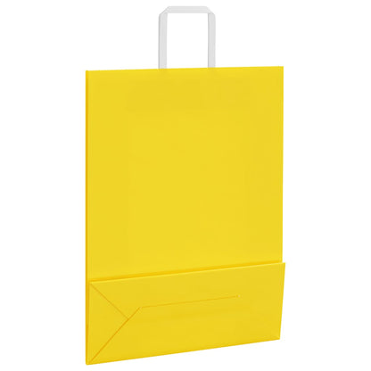 Sacchetti di Carta 50 pz con Manici Gialli 32x12x42 cm