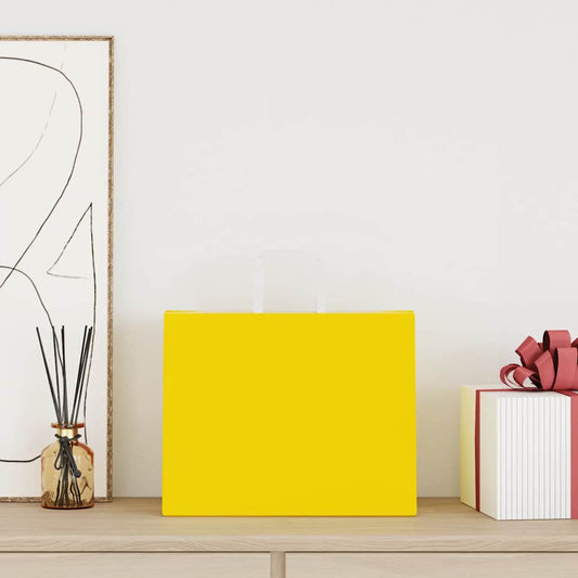 Sacchetti di Carta 50 pz con Manici Gialli 32x22x24 cm