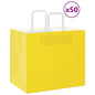 Sacchetti di Carta 50 pz con Manici Gialli 32x22x28 cm