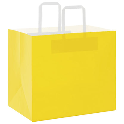Sacchetti di Carta 50 pz con Manici Gialli 32x22x28 cm