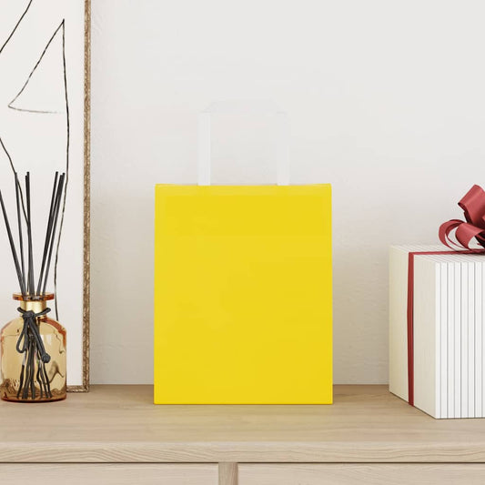 Sacchetti di Carta 250 pz con Manici Gialli 18x8x22 cm