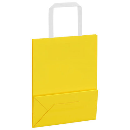 Sacchetti di Carta 250 pz con Manici Gialli 18x8x22 cm