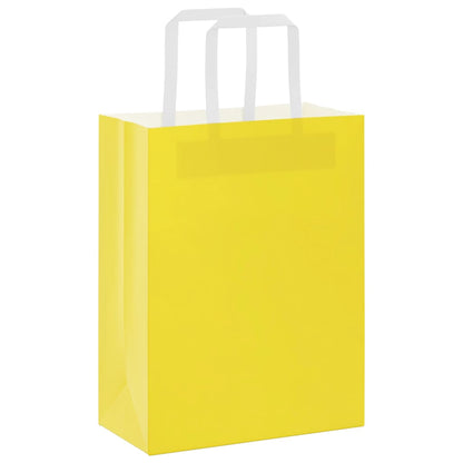 Sacchetti di Carta 250 pz con Manici Gialli 21x11x28 cm