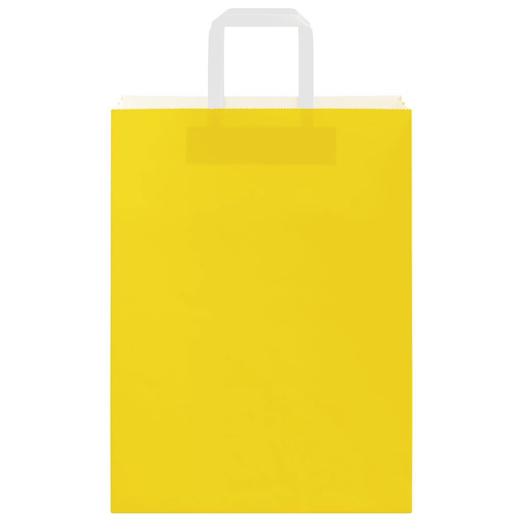 Sacchetti di Carta 250 pz con Manici Gialli 26x12x35 cm