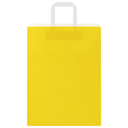Sacchetti di Carta 250 pz con Manici Gialli 26x12x35 cm