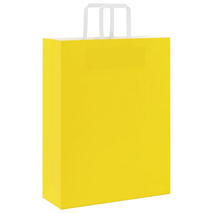 Sacchetti di Carta 250 pz con Manici Gialli 32x12x42 cm