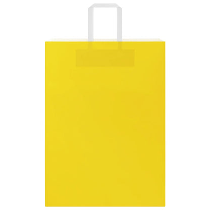 Sacchetti di Carta 250 pz con Manici Gialli 32x17x44 cm