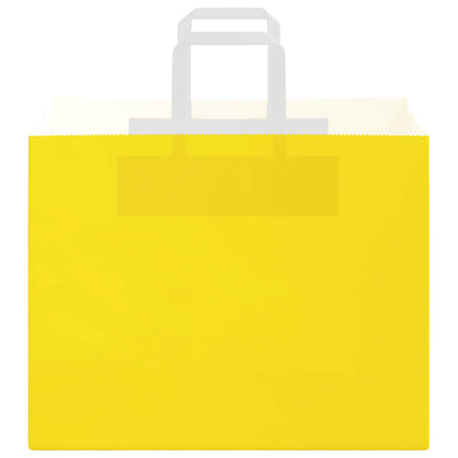Sacchetti di Carta 250 pz con Manici Gialli 32x22x24 cm