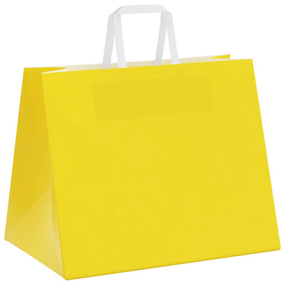 Sacchetti di Carta 250 pz con Manici Gialli 32x22x24 cm