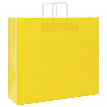 Sacchetti di Carta 250 pz con Manici Gialli 54x15x49 cm