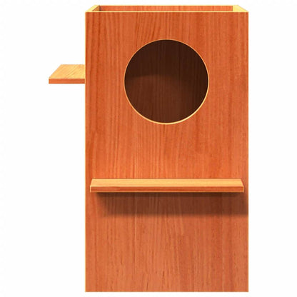 Cuccia per Gatti Marrone Cera 43x43x60cm Legno Massello di Pino