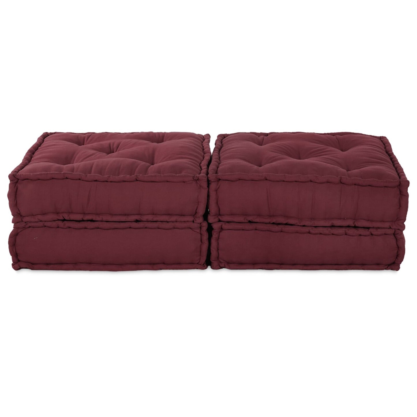 Pouf Modulari vidaXL 2 pz in Tessuto Borgogna