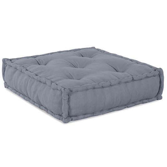 Pouffe Sofà Modulare a Due Posti Convertibile in Tessuto Grigio