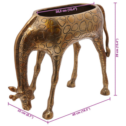 Secchiello per ghiaccio a forma di giraffa in ottone - 49x22x39 cm in alluminio