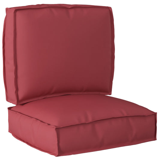 Set di Cuscini per Pallet Set di 2 Rosso Vino Poliestere Standard
