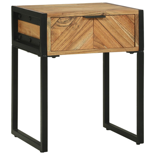 comodino vidaXL 40x35x50 cm in legno massello di acacia