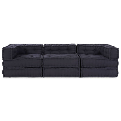 Pouf Modulari vidaXL 3 pz in Tessuto Antracite