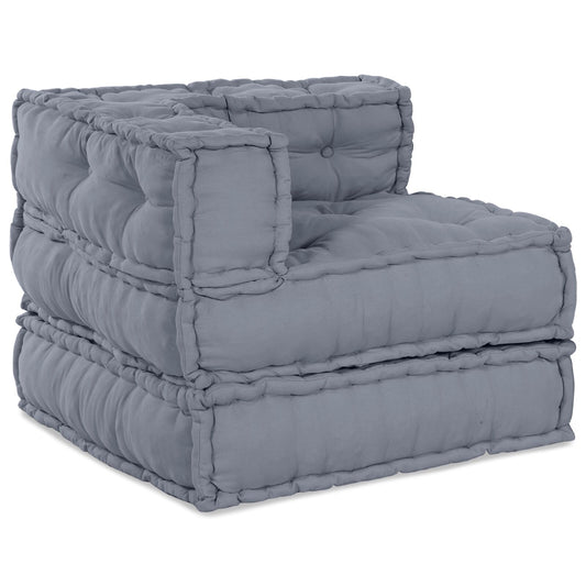 Pouffe modulare 4 posti convertibile in tessuto grigio