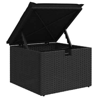 Set Divano Giardino da 6 Pezzi con Cuscini in Polyrattan Nero