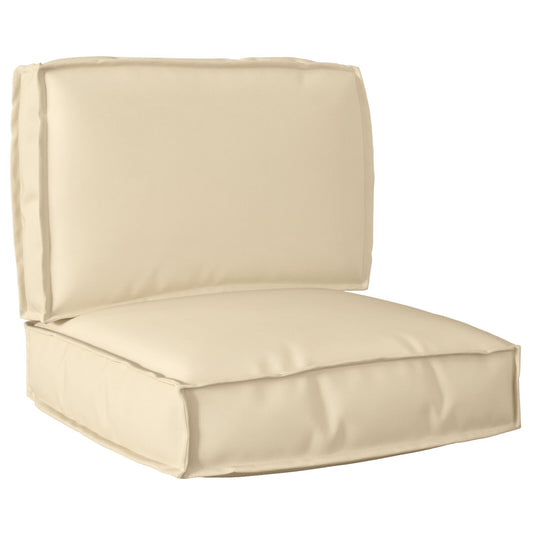 Set di cuscini per pallet  2 pezzi Beige Poliestere