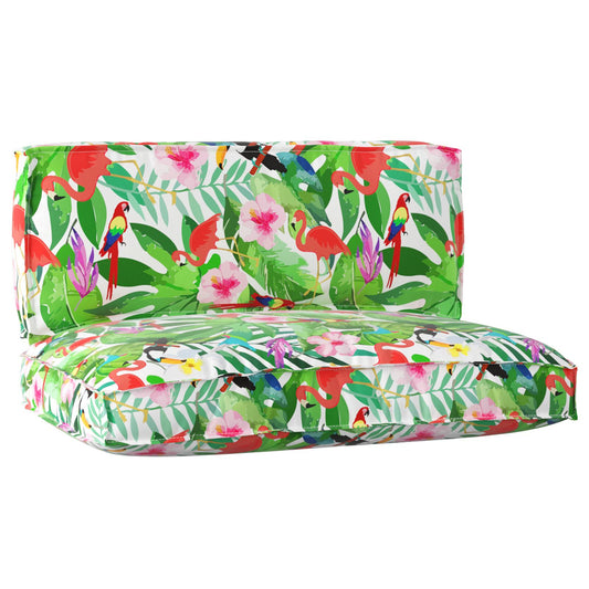 Set di Cuscini per Pallet 2 Pezzi Giungla Tropicale Poliestere