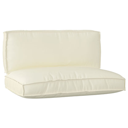 Set di Cuscini per Pallet  2 Pezzi Panna Cotone